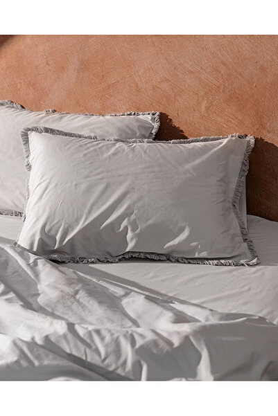 Madame Coco Gray Sona Single Tufted Duvet Cover Set