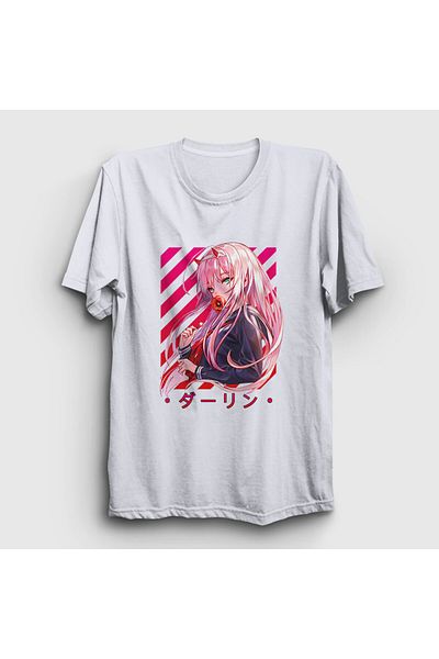 Presmono Λευκό Unisex Zero Two V2 Darling In The Franxx T-Shirt - 483193 ττ