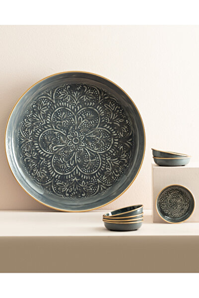 Madame Coco Rosalie 8 Piece Plate Set - Anthracite