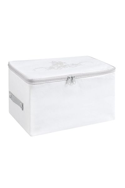 Madame Coco White/Grey Flower Patterned Bag - 30x22x18 Cm