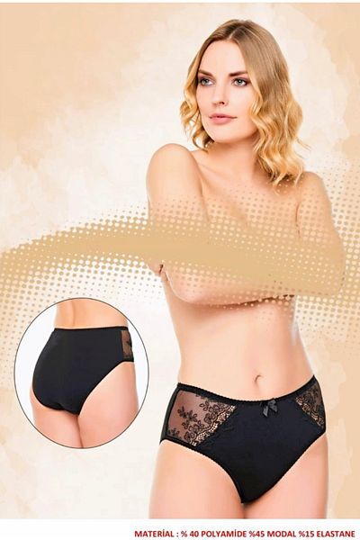 Belinay Women's 4 Pack Black Polyamide Full Lycra Modal High Waist Panties