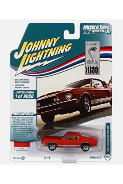 Johnny Lightning 1968 Shelby GT500 Calypso Coral Diecast Model Araba