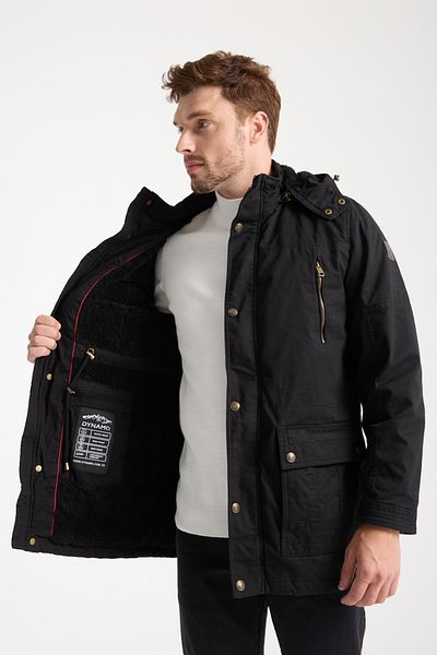 DYNAMO Men's Black Gabardine Waterproof Coat