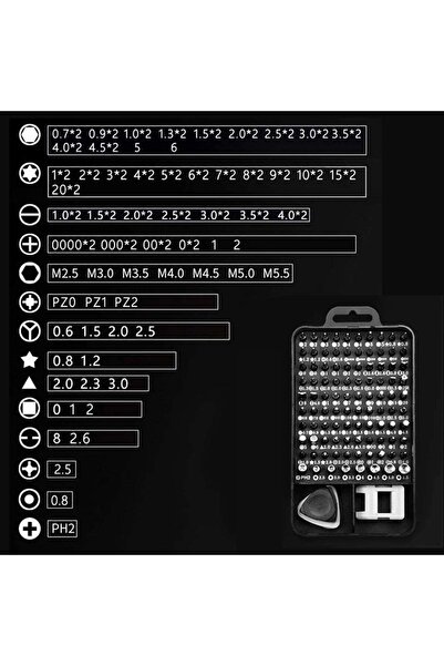Busstier 115 Parça Manyetik Tornavida Seti – Profesyonel Onarım Kiti, Laptop, Telefon, Saat Tamiri İçin