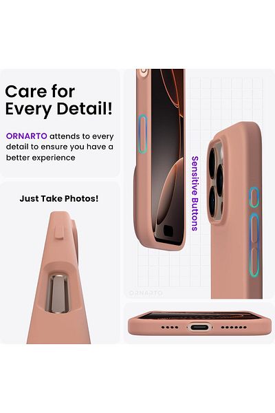 Merwish غطاء حماية للكاميرا من السيليكون الناعم المخملي المتوافق مع هاتف iPhone 16 Pro Max باللون البني