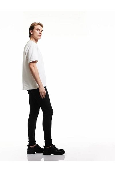 Koton Βαμβακερή Skinny Fit - Michael Jean Μαύρο Ανδρικό Jean Παντελόνι 5sam40058nd