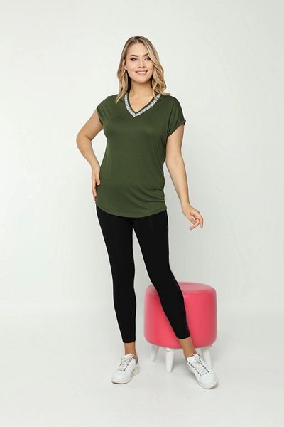 aytemas Blouse with Stone Printed Collar