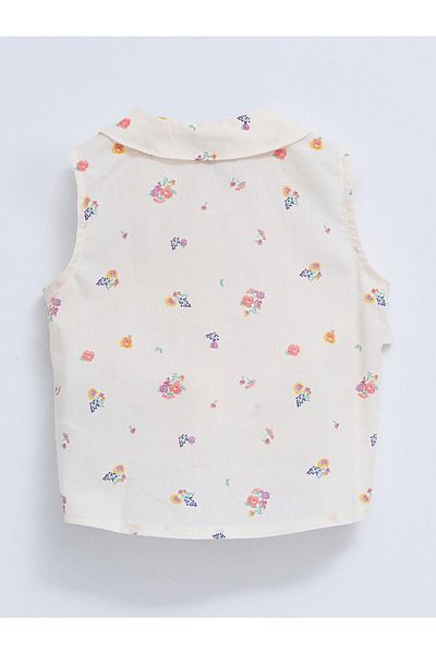 LC Waikiki Lcw Baby Baby Collar Printed Cotton Baby Girl Shirt (S2)