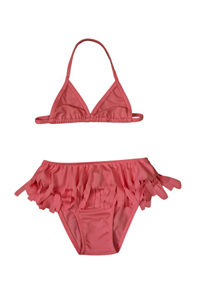 Butik Glowzia Açık Pembe Kız Çocuk Püsküllü Bikini Takımı