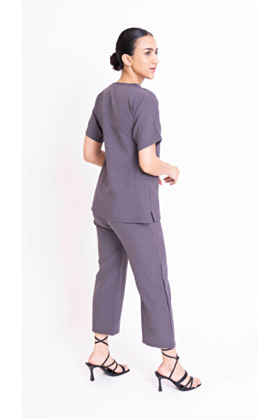 outline Grey 2 Piece Set Under Abaya