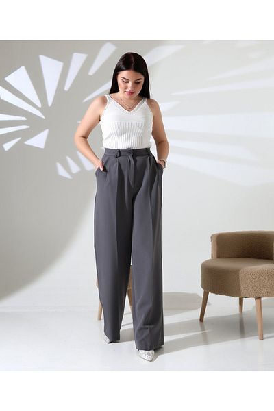 NEAR Buttoned Palazzo Pants with 2 Pencils - Flared Cut/High Waist