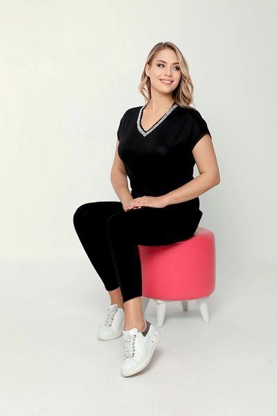 aytemas Blouse with Stone Printed Collar