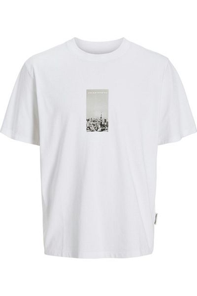 Jack & Jones Ανδρικό μπλουζάκι Jcopacer Photo Branding Tee Ss Crew Neck Λευκό 12273775