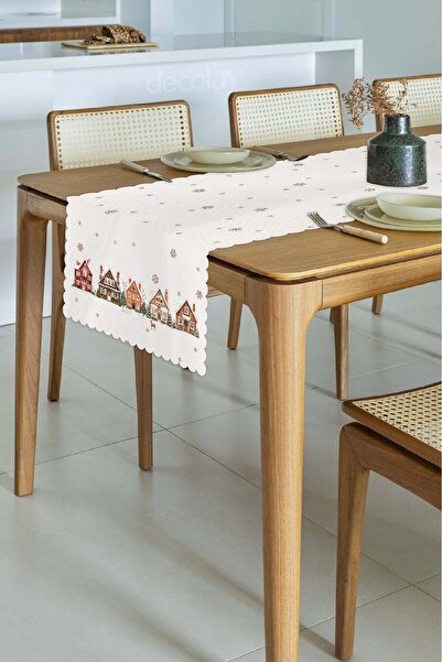 decofav Sulu Boya Tarçın Evler ve Kar Taneleri Tasarımlı Lazer Kesim Zarif Ru...