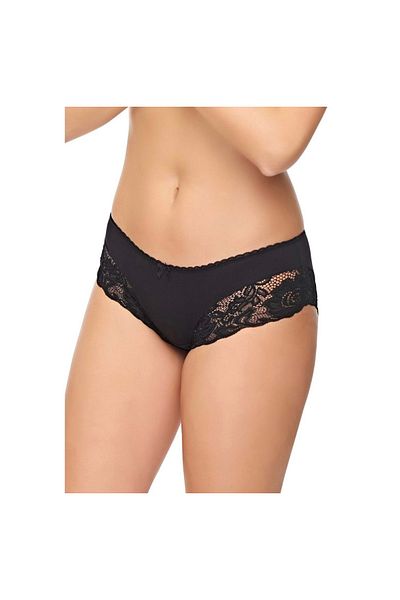 Belinay Women's 4 Pack Black Polyamide Edges Floral Lace Detailed Full Lycra Modal High Waist Panties