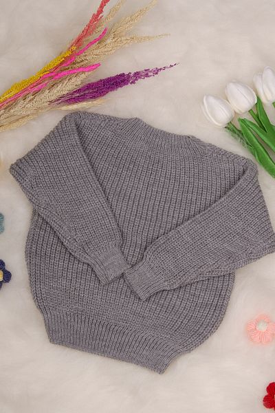 gogo bici Children-Baby Knitwear Holiday and Seasonal Sweater Pullover Light Gray