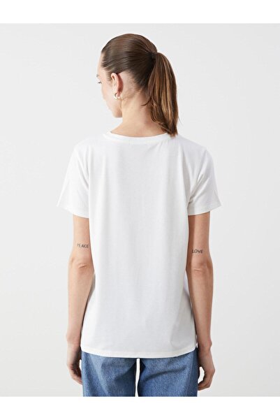 LC Waikiki Lcwaikiki Classic Crew Neck Printed Combed Cotton Women's T-Shirt