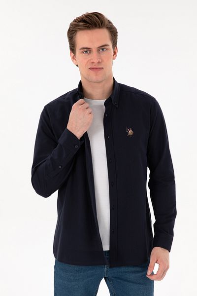 U.S. Polo Assn. Мъжка тъмносиня риза с дълъг ръкав, базова 50298000-VR033