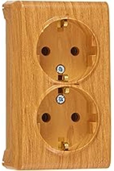 STOREMAX Vera Oak Double Grounded Socket