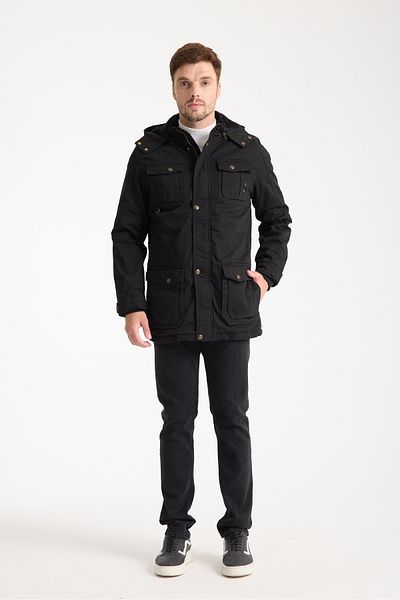 DYNAMO Men's Black Gabardine Waterproof Coat