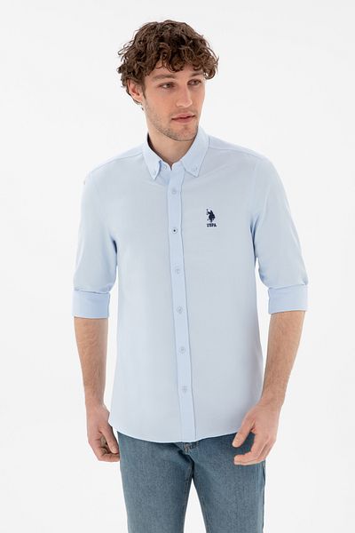 U.S. Polo Assn. Ανδρικό μπλουζάκι με μακρυμάνικο μπλε μπλουζάκι 50297997-VR003