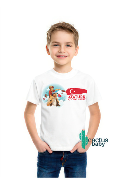 CACTUS COLLECTION نحن أطفال أتاتورك تي شيرت 23 أبريل 19 مايو 29 أكتوبر 30 أغس...