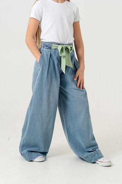 GİYİCEM TEKSTİL Girl's Belt - Garnished Jeans Pantalon 2176