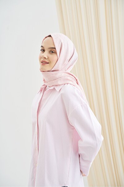 ARMANDA Drop Pattern Cotton Shawl - Powder