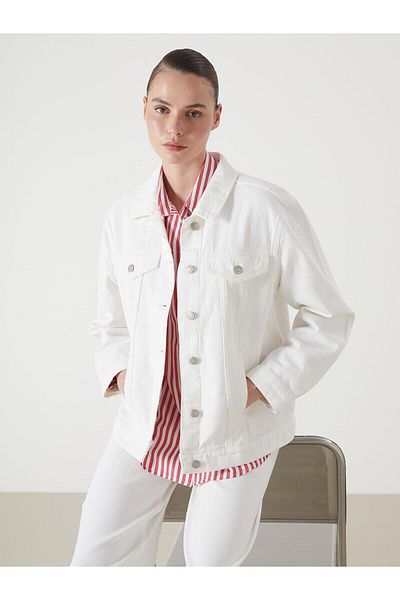LC Waikiki Γυναικείο τζιν μπουφάν LCW Vision Shirt Collar