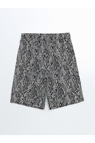 LC Waikiki Lcwaikiki Classic Elastic Waist Patterned Women's Shorts