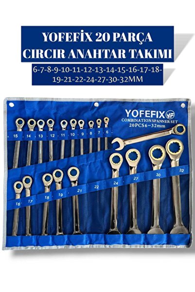 ekinler el aletleri Cırcır Kombine Anahtar Takımı 22 Parça (Bez Çanta)