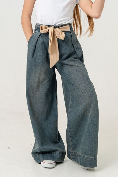 GİYİCEM TEKSTİL Girl's Belt - Garnished Jeans Pantalon 2176