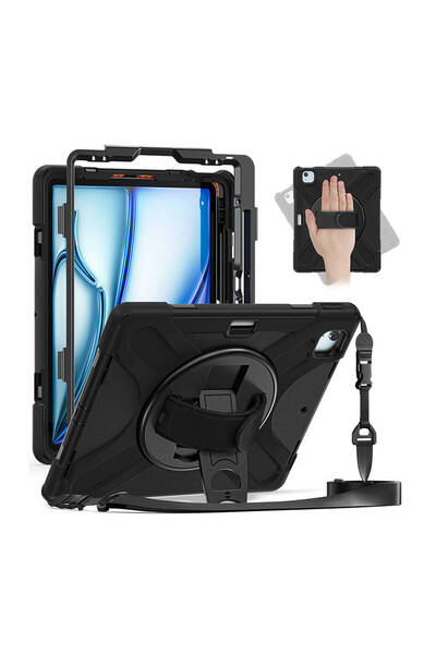 Fogy Apple Ipad Air 11 M3 çipli 2025 Uyumlu Kılıf Tam Koruyucu Askılı Defende...