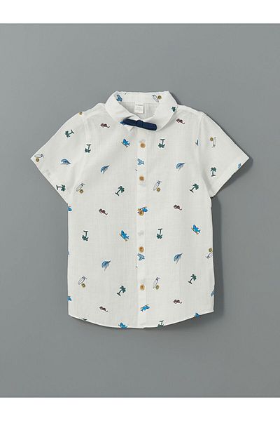 LC Waikiki Lcw Boys' Shirt and Shorts with Bow Tie 2-Piece