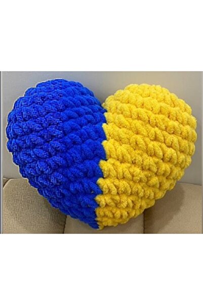 moonaja Fb Taraftar Kalp Yastık - El Örgüsü - Hediyelik