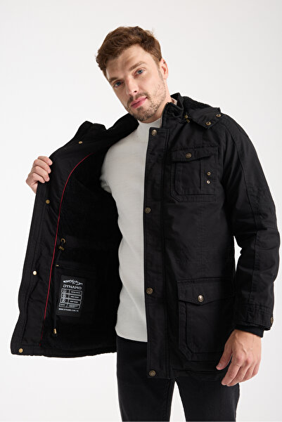 DYNAMO Men's Black Gabardine Waterproof Coat