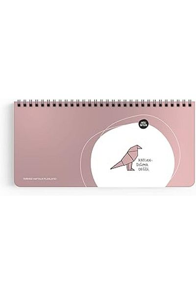 Hisli Şeyler Sharp Color 13x27 Weekly Planner με σπείρα, αυτοκόλλητο - Πήρα το όνομα, λιλά