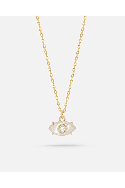 MEKS JEWELS Sedef Taşlı Gümüş Göz Kolye