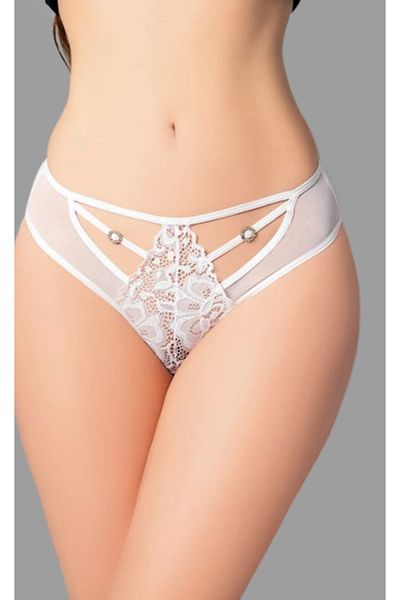 Cooqpoo Λευκό S/M - L/XL Μέγεθος Floral Γυναικείο εσώρουχο με κορδόνι μπροστά