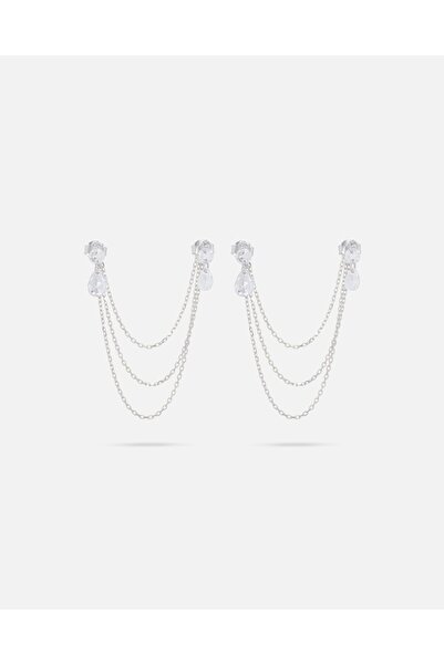 MEKS JEWELS Gümüş Zincir Küpe