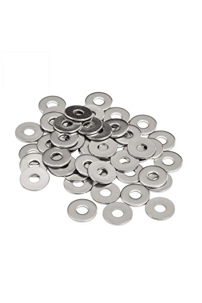 Genel Markalar Paslanmaz Geniş Pul Vida Pulu Metal Pul 50 Adet Delik Çap 10 M...