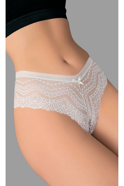 Cooqpoo Λευκό S/M - L/XL Μέγεθος Γυναικείο εσώρουχο με κορδόνι με πλήρες σχέδιο στη μέση
