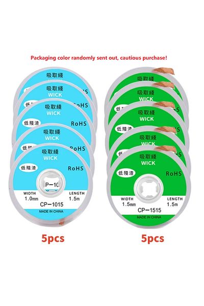 Choice 1. 5mmx5pcs 5 Pcs Desoldering Wire 1.0/1.5mm Braid Soldering Mesh Welding Parts Low Residue No-clean