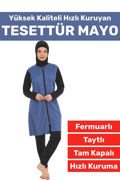 Wintoup Special Production High Quality Comfortable Zippered Tights Fully Covered Sea Pool Swimmer Tesettur Mayo