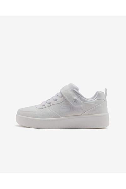 SKECHERS Sport Court 92 - Sparkle Remix Büyük Kız Çocuk Beyaz Işıklı Sneakers 310102L Wht