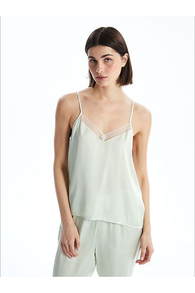 LC Waikiki Set pijamale de damă din satin cu bretele cu decolteu în V