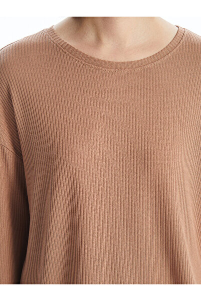 LC Waikiki Σετ γυναικεία πιτζάμα με υφή LCW DREAM Crew Neck