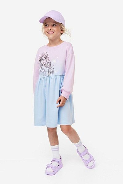 Pink Hippo Kids Rochie hanorac cu mânecă lungă imprimată pentru fete