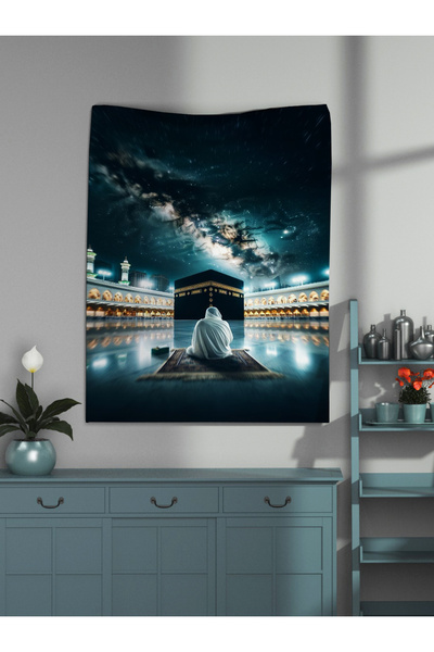 OZG DESİGN KABE'DE NAMAZ TEMALI DUVAR ÖRTÜSÜ VE DUVAR HALISI