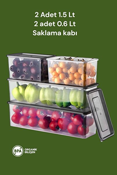 ray plastik مجموعة تخزين شفافة مكونة من 4 قطع - حاويات ضيقة وطويلة وصغيرة